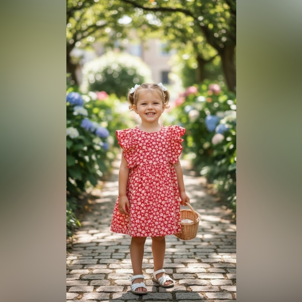 Zara Red and White Sleeveless Sundress